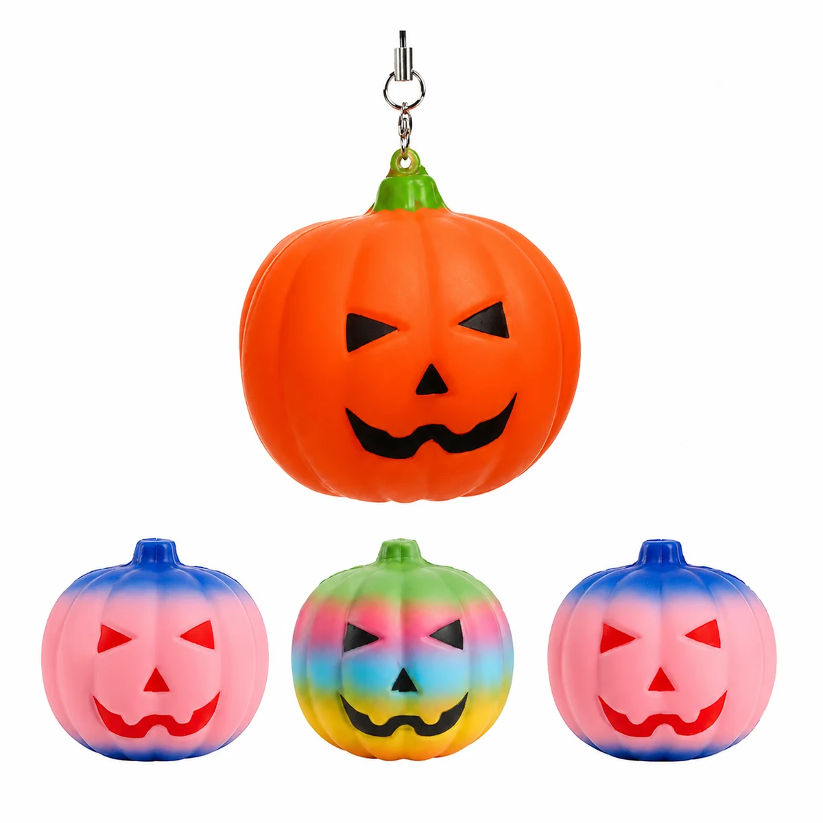Slow Rise Color Changing Smiling Pumpkin Figurine 1