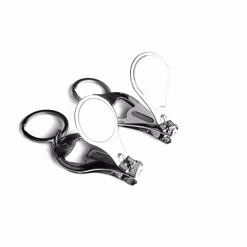 Round Nail Clipper With Bottle Opener Keyring