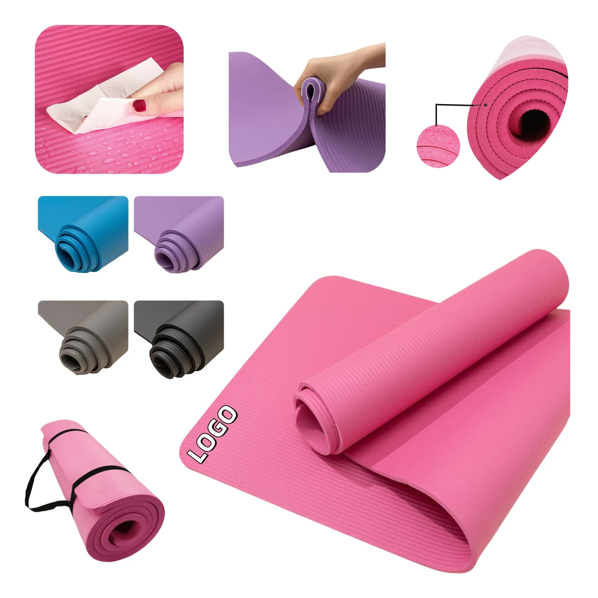 NBR Enlarged Thick Yoga Mat for Physical Training 1