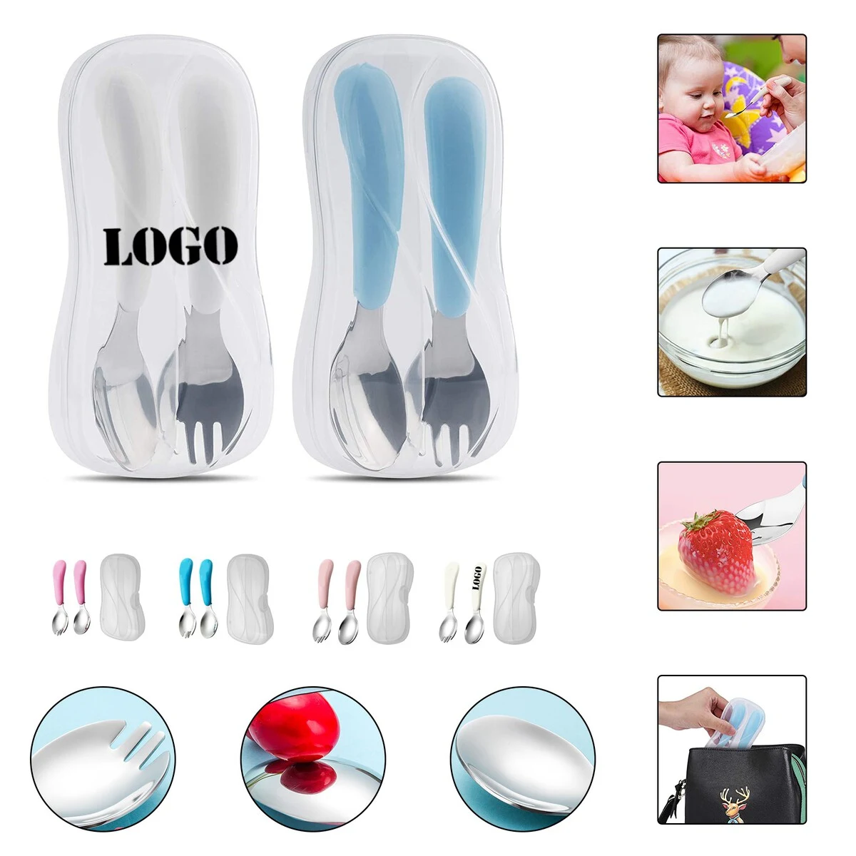 Stainless Steel Baby Fork and Spoon 1