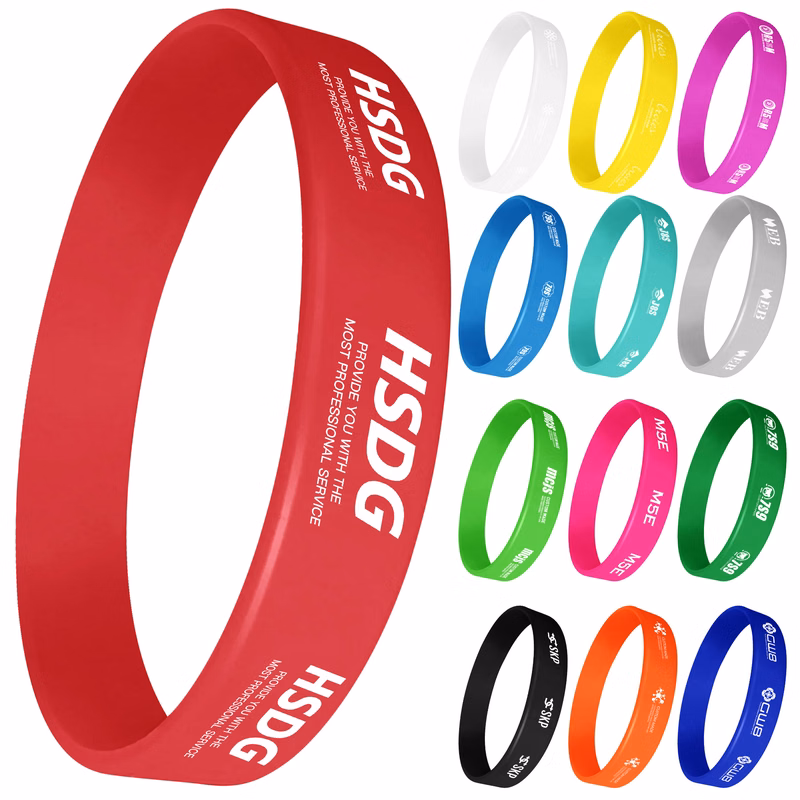8'' L x 1/2'' WSilicone Wristband