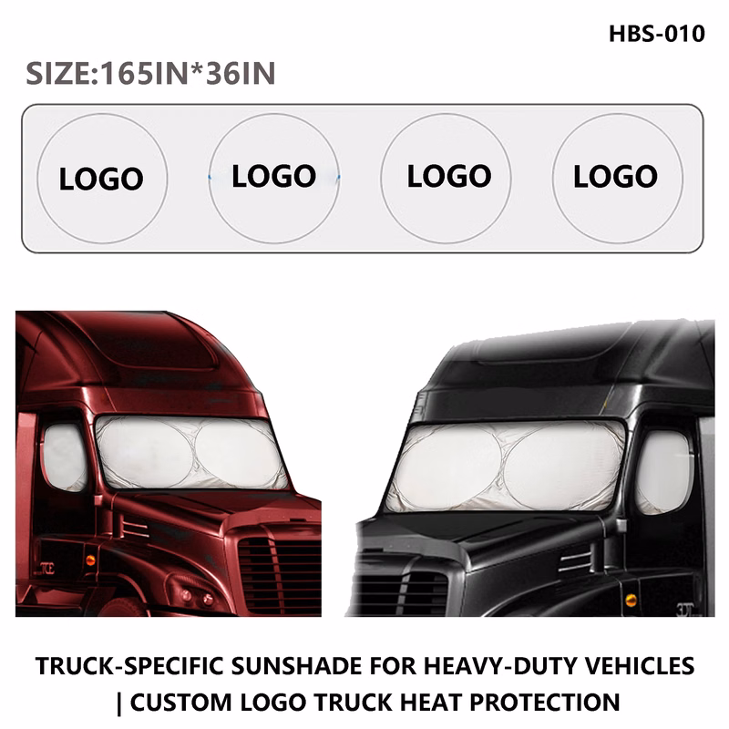 Large Truck Sunshade - Custom Logo, 164x35 inches, UV Protection