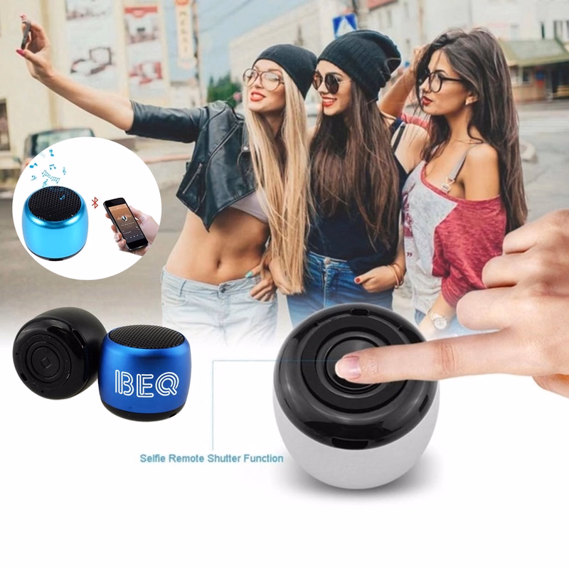 Mini Bluetooth Speaker with Remote Control for Selfies