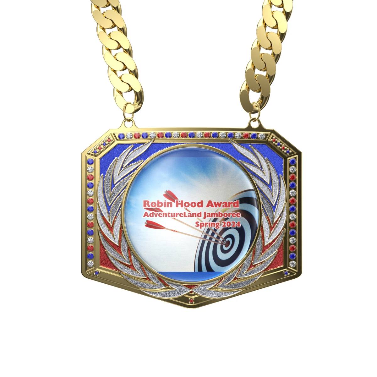 Express Vibraprint® Patriotic Champ Chain w/ Chain 1