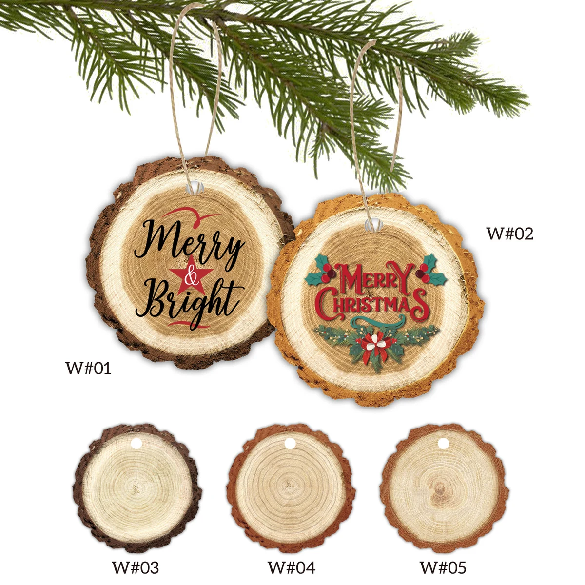 3" Full Color Christmas Ornament - Trunk w/ hemp rope 1