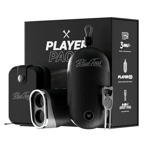 Blue Tees Golf Player Pack GO Bundle - Series 3 Max+ Rangefinder with Premium Case, The Player GO... 1