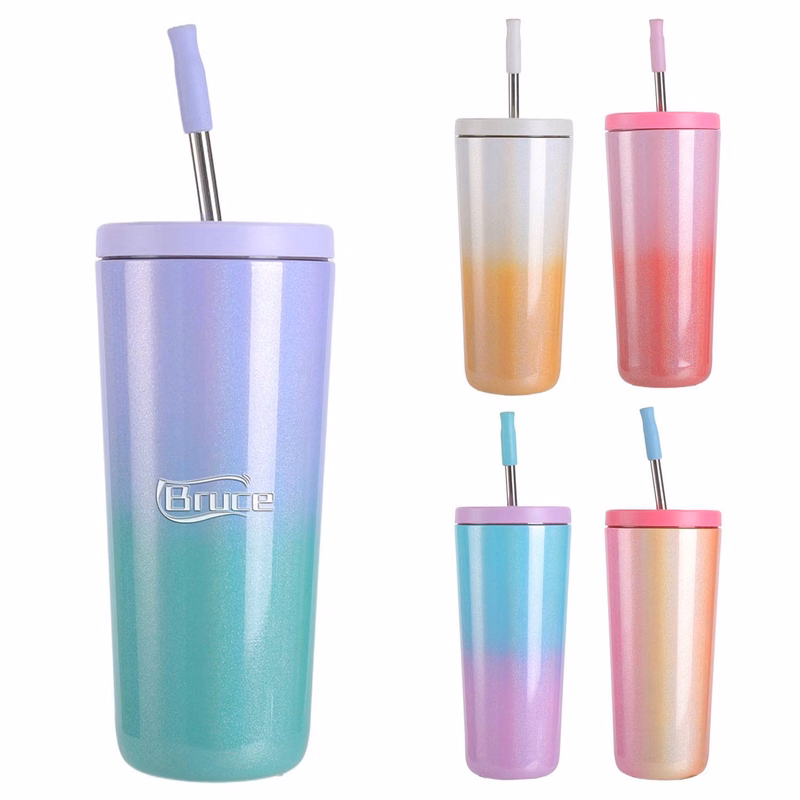 24oz Stainless Steel Gradient Color Insulated Travel Tumbler