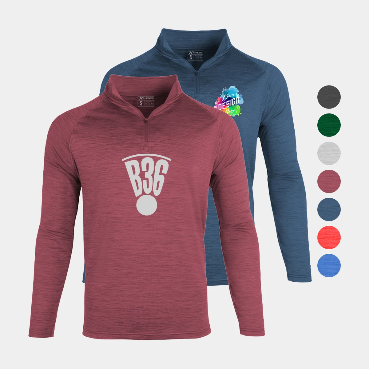 Soft Stretch Dye Men's Performance 1/4 Zip Long Sleeve 1