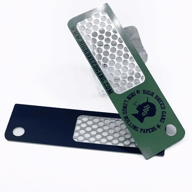 Cannabis Stainless Steel Card Grinder Keychain