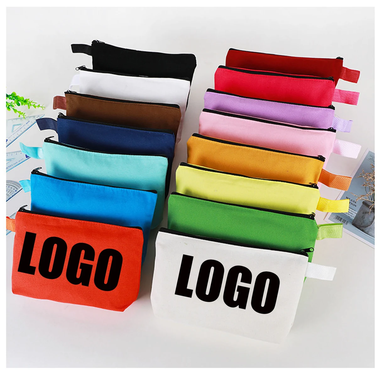 Small Canvas Coin Pouch Travel Cosmetic Bag 1