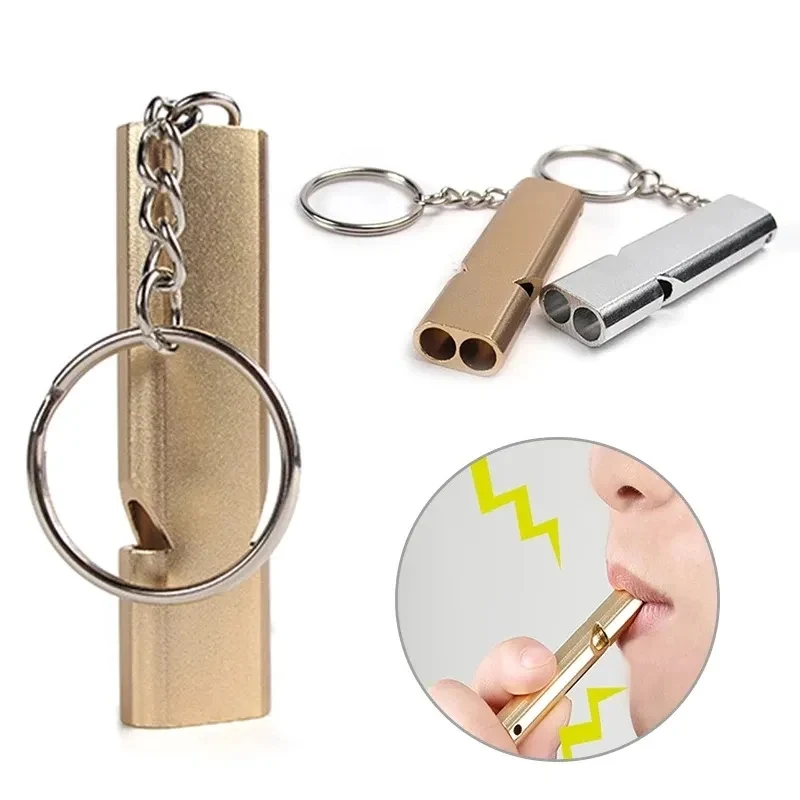 Flat Aluminum Dual Frequency Survival Whistle 1