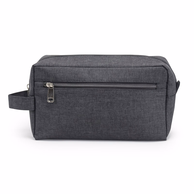 Heathered Two-Zipper Toiletry Bag