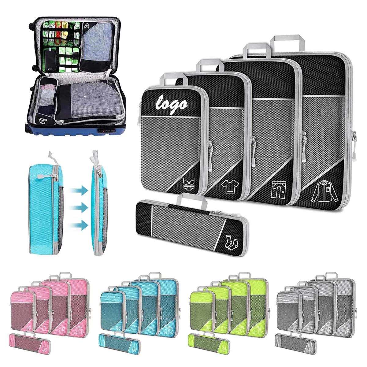 MOQ 30 Expandable Travel Bag Luggage Storage Five-Piece Set 1