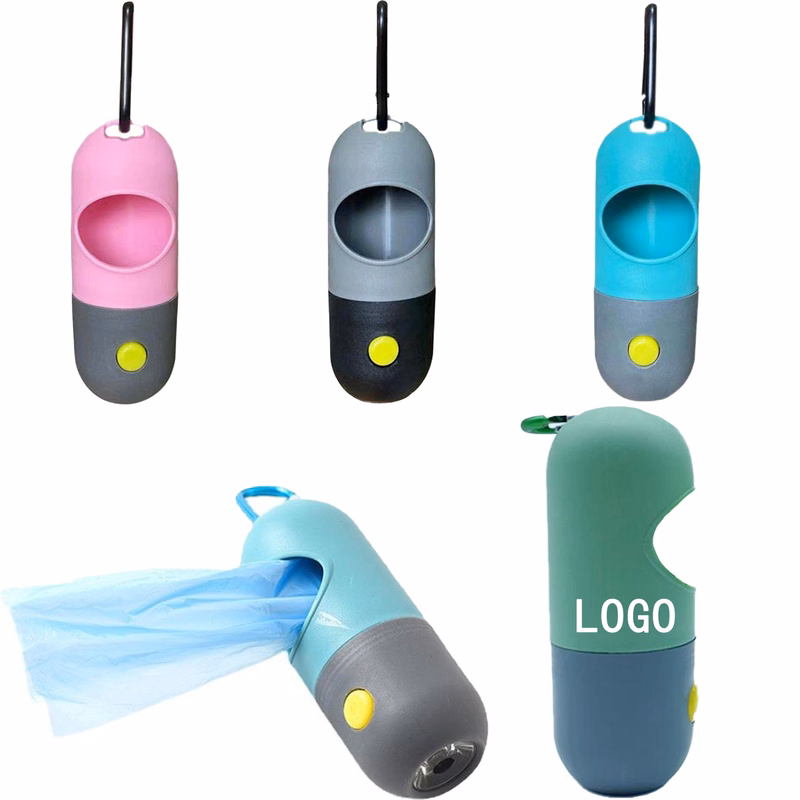Pet Poop Dispenser Dog Cat Waste Bag with flashlight