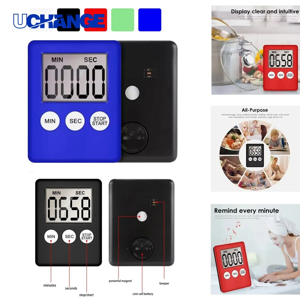 LCD Digital Cooking Timer with Magnet Kitchen Timer for Meal Prep & Baking 1