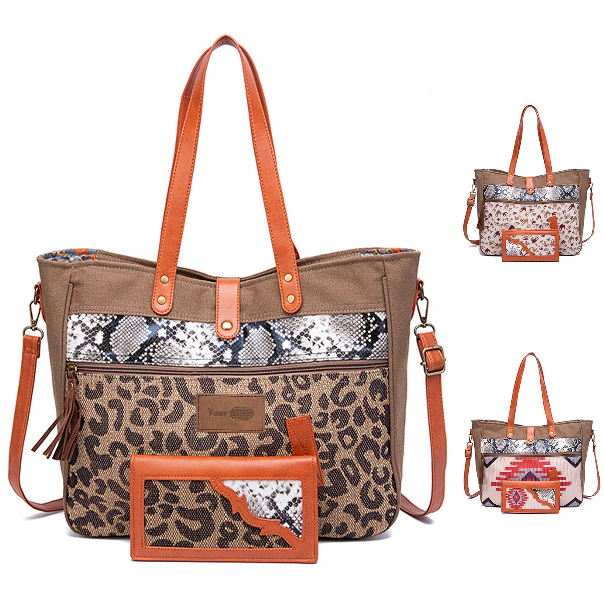 Canvas Cotton and linen hand-to-shoulder computer bag 1