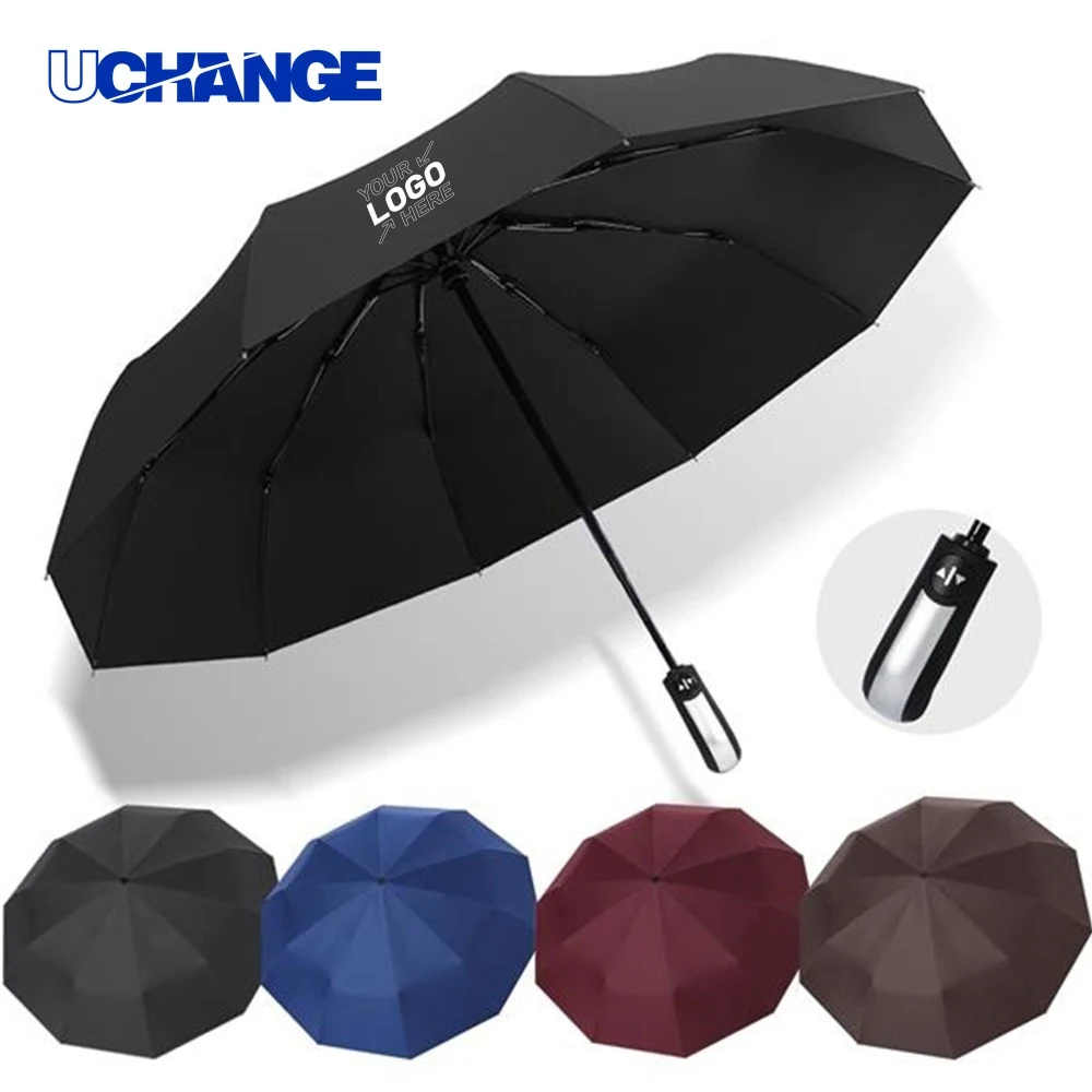 Auto-Open Folding Umbrella for Travel 1