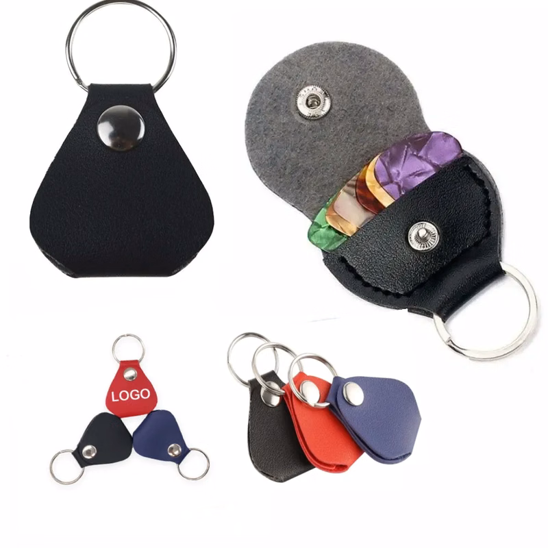 Triangle Leather Case Keychain for Guitar Pick