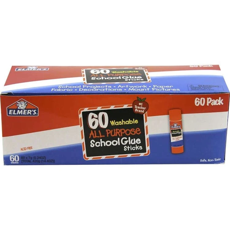 Elmer's Glue Sticks - Dries Clear 0.24 oz 60 Pack 1