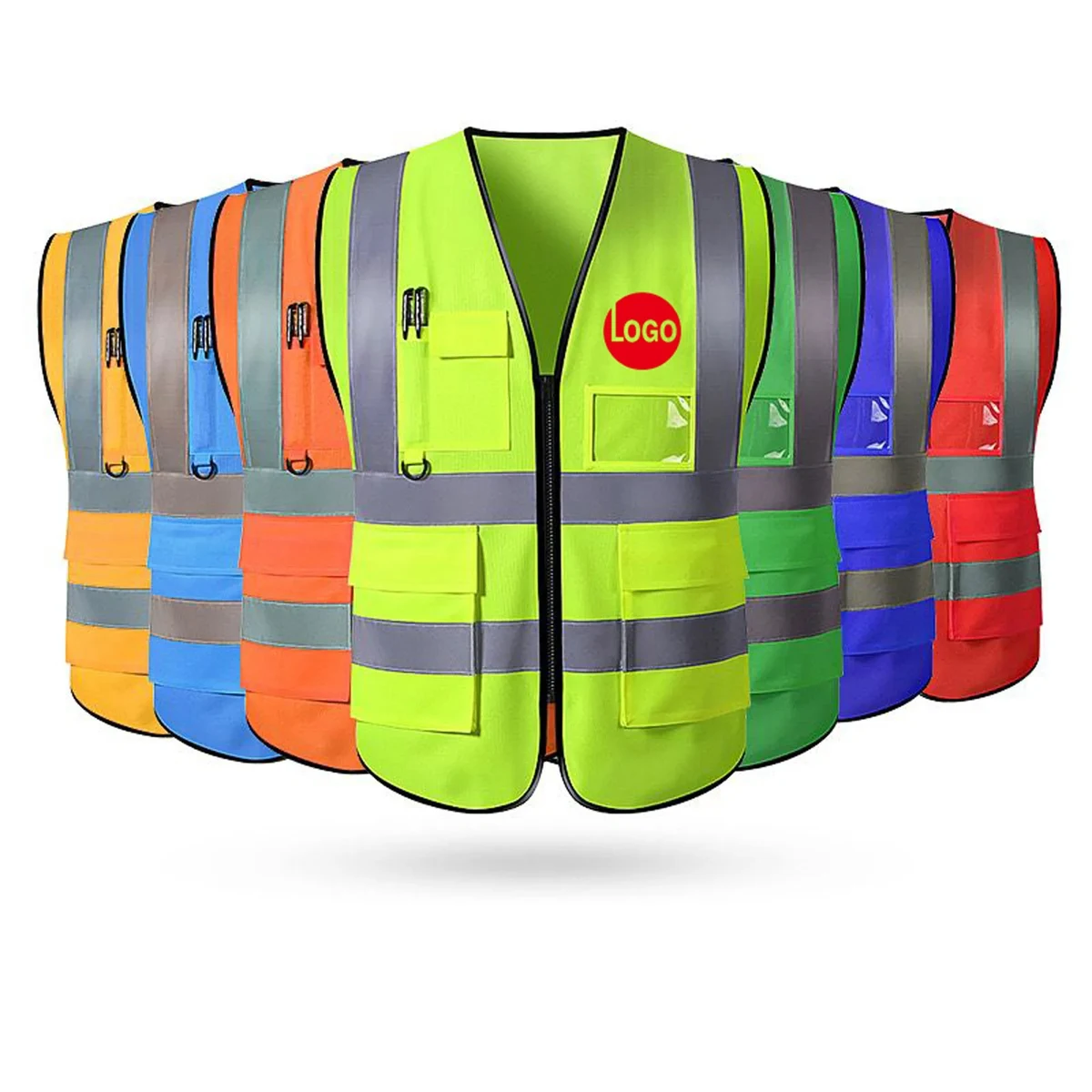 Reflective Safety Vests w/ Pockets and Zipper 1