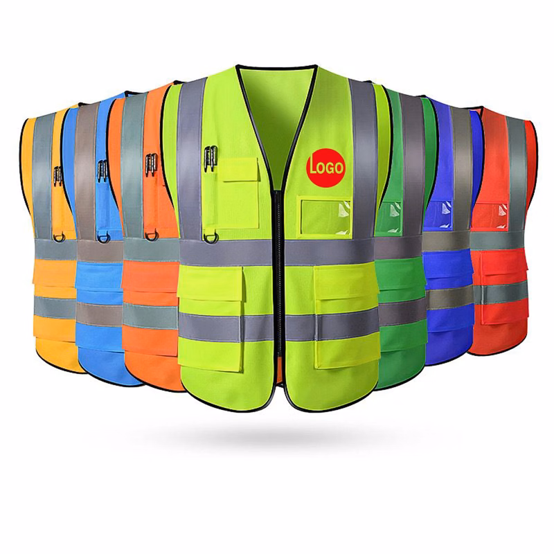 Reflective Safety Vests w/ Pockets and Zipper