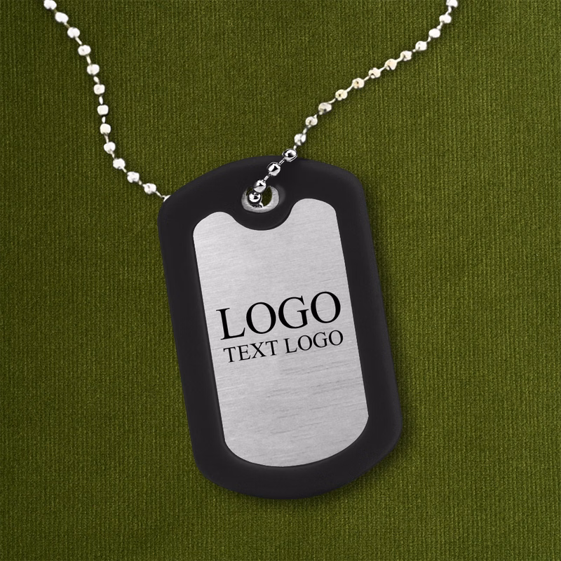 Square Silicone Edge Metal Dog Tag