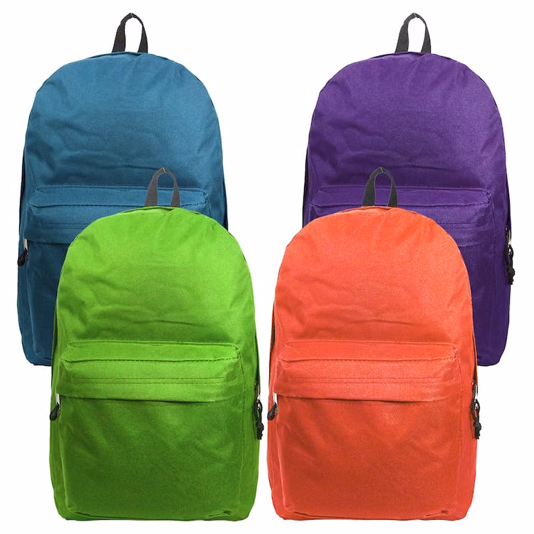 16" Basic Backpacks - 4 Vibrant Colors