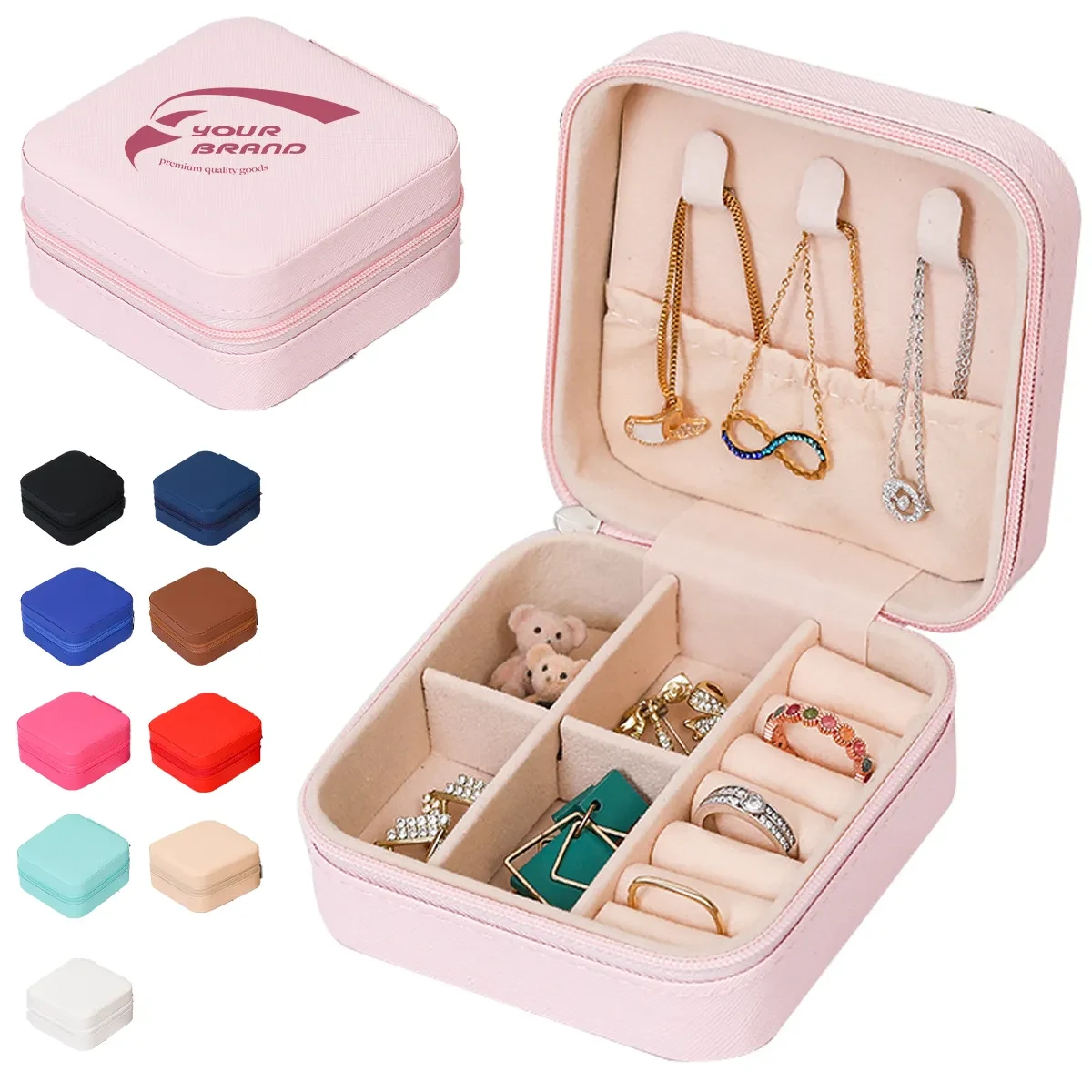 Portable Travel PU Jewelry Box Case Storage Organizer Holder 1