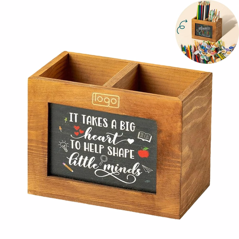 Writable Wooden Blackboard Pen Holder