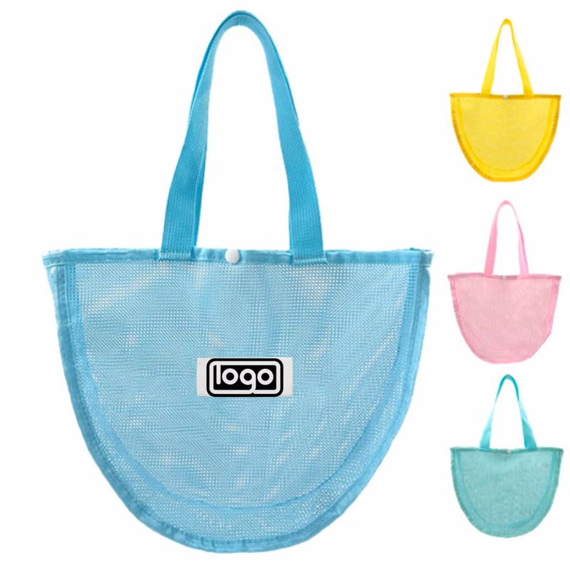 Kids Colorful Mesh Beach Seashell Bag