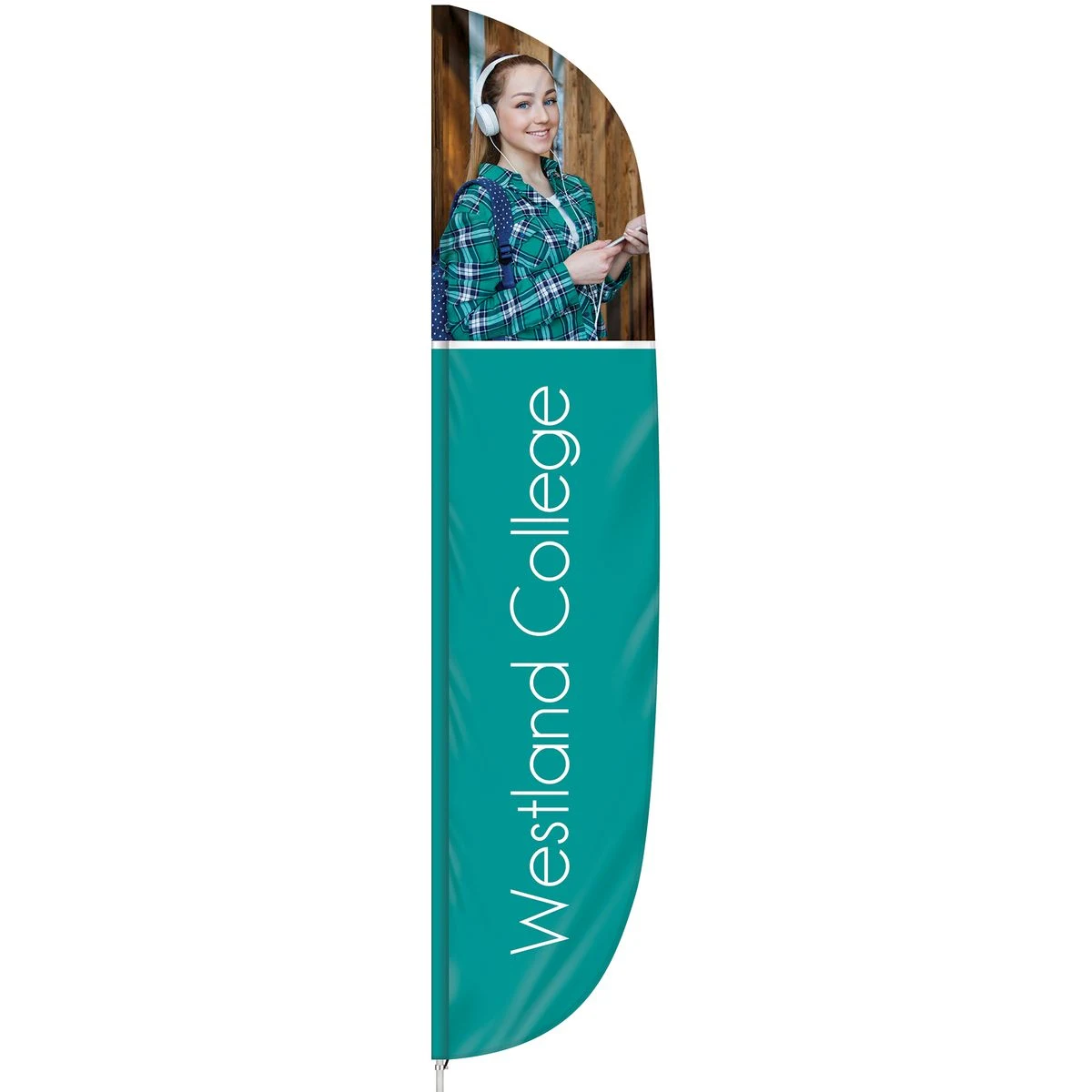 3' x 15' Custom Single Reverse Flutter Flag 1