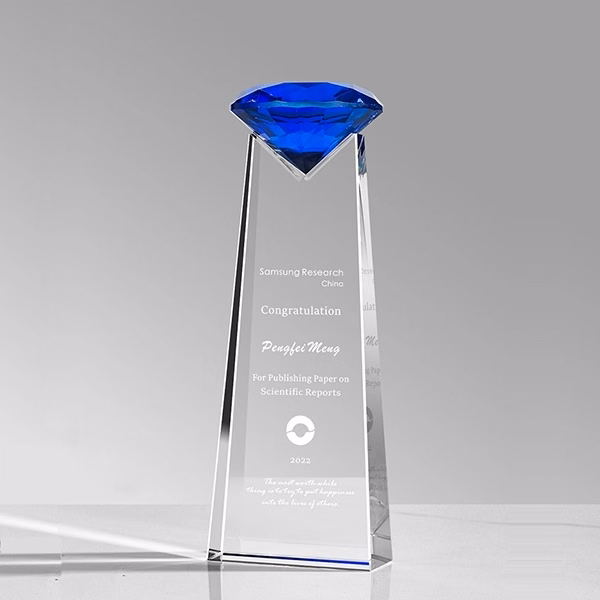 Apogee Blue Diamond Award Crystal