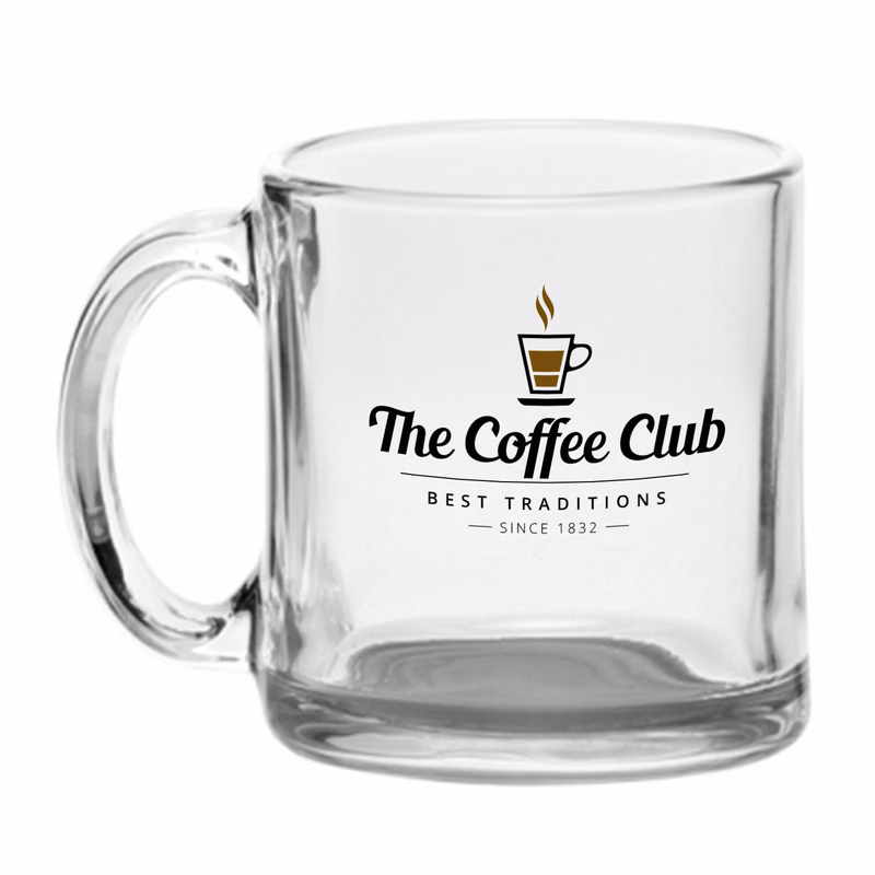 13 oz. Kona Glass Coffee Mug (2 Color Imprint)