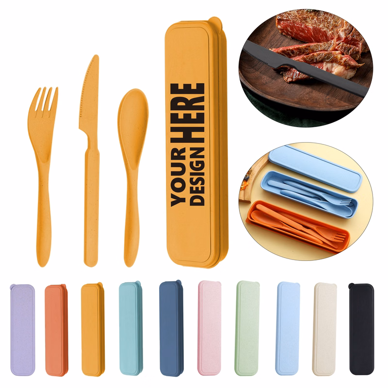 Portable Wheat Straw Utensil Set
