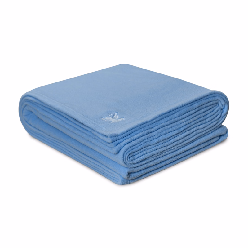Light Blue 100% Polyetser Antipill Twin Fleece Blanket