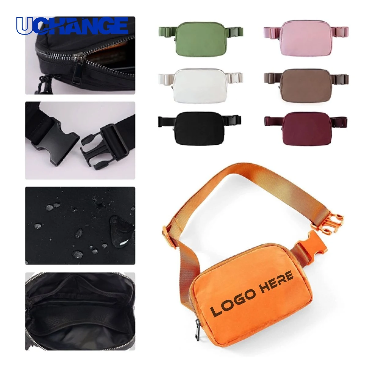 Waterproof Nylon Travel Fanny Pack Organizer with Multiple Zippers 1