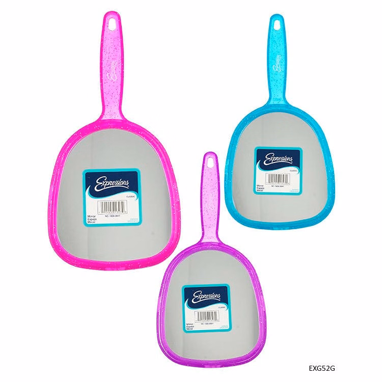 Glitter Hand Mirrors - Assorted Colors Pink Blue Purple