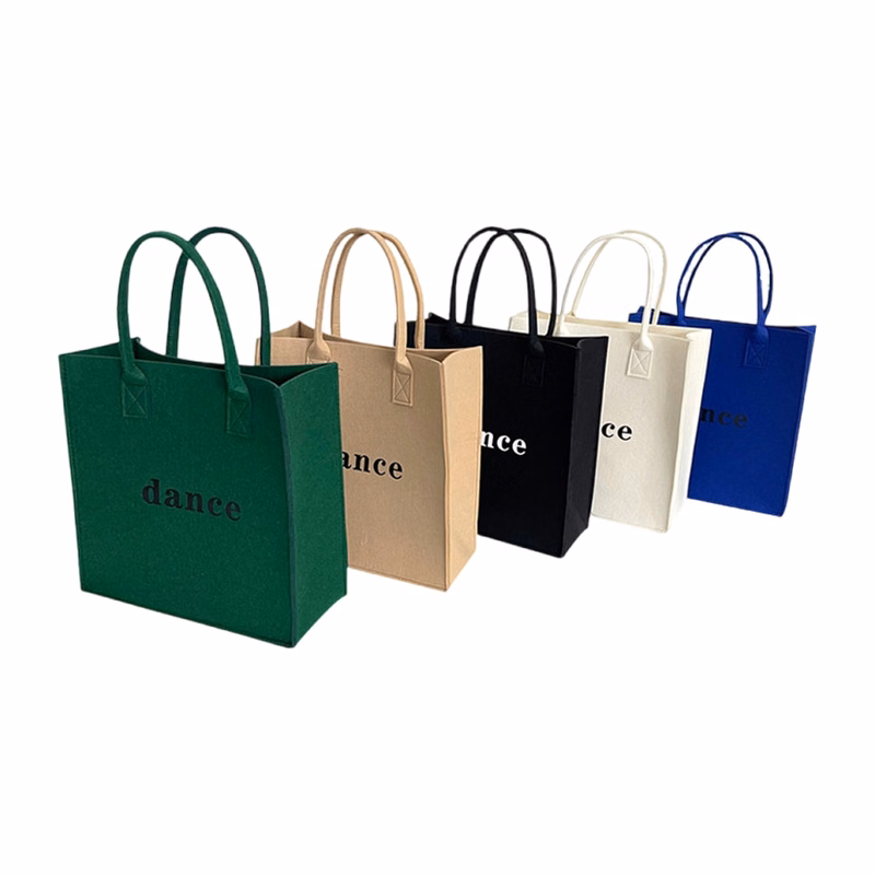 Large Capacity Portable Felt Woman Tote Bag