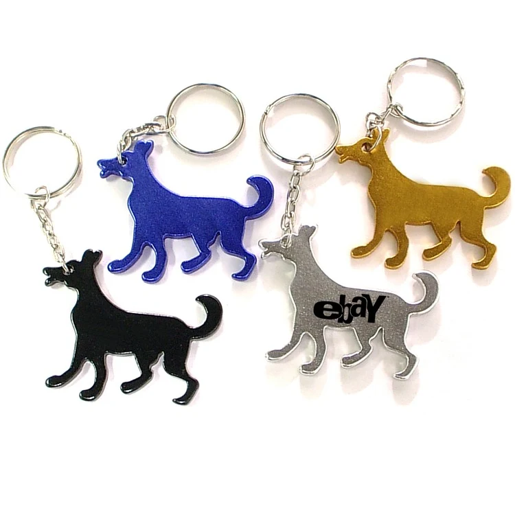 Dog shape bottle opener with key chain. 1