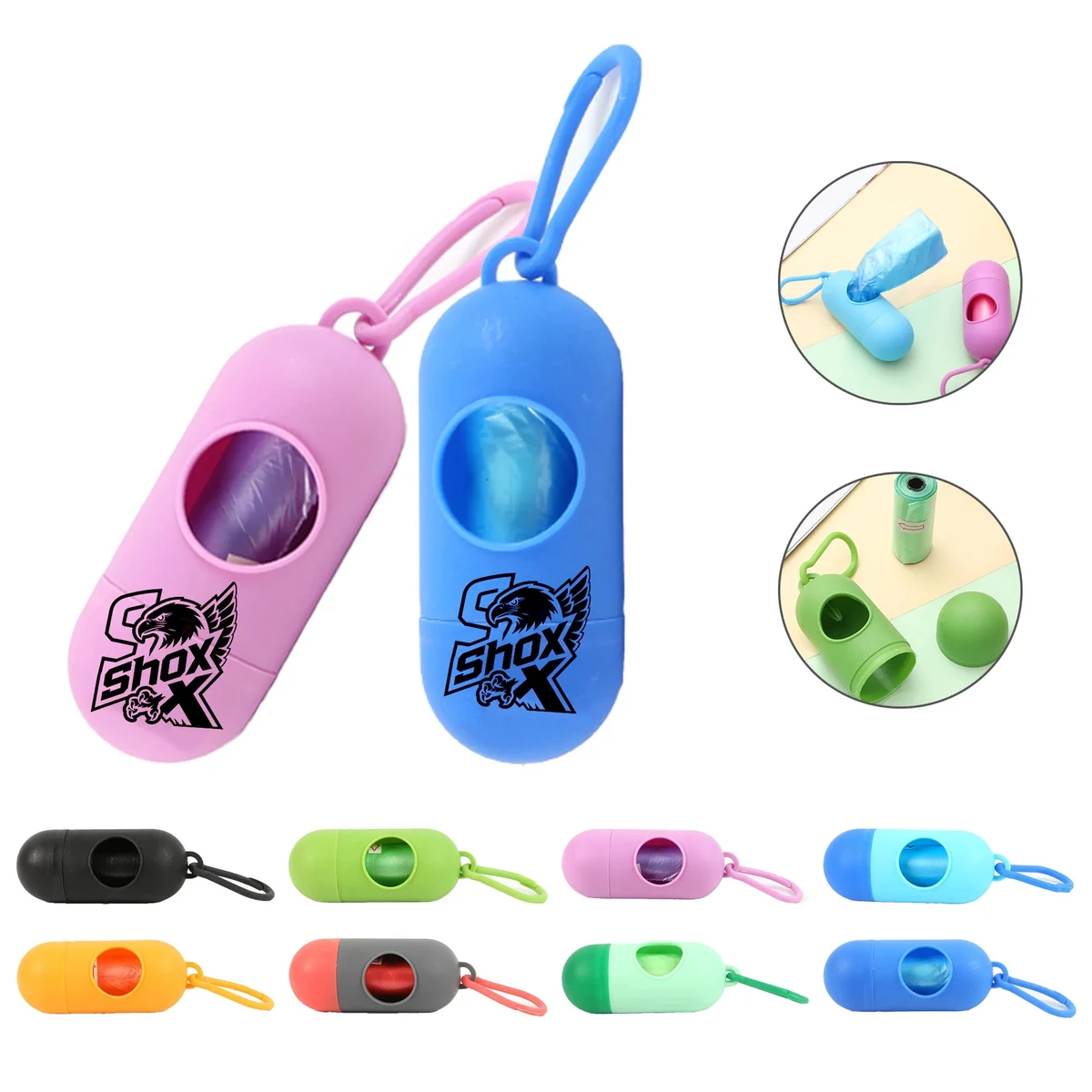 MOQ 10 Portable Pet Trash Bag With Key Chain 1