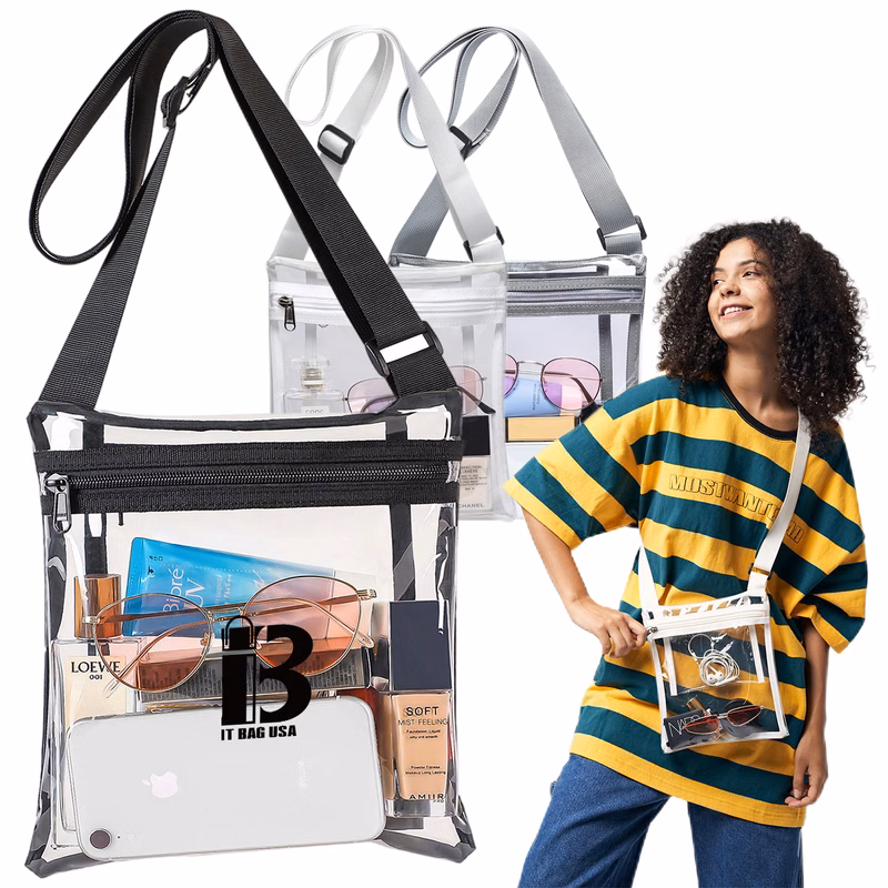 PVC Stadium Approved Clear Concert Purse Crossbody bags