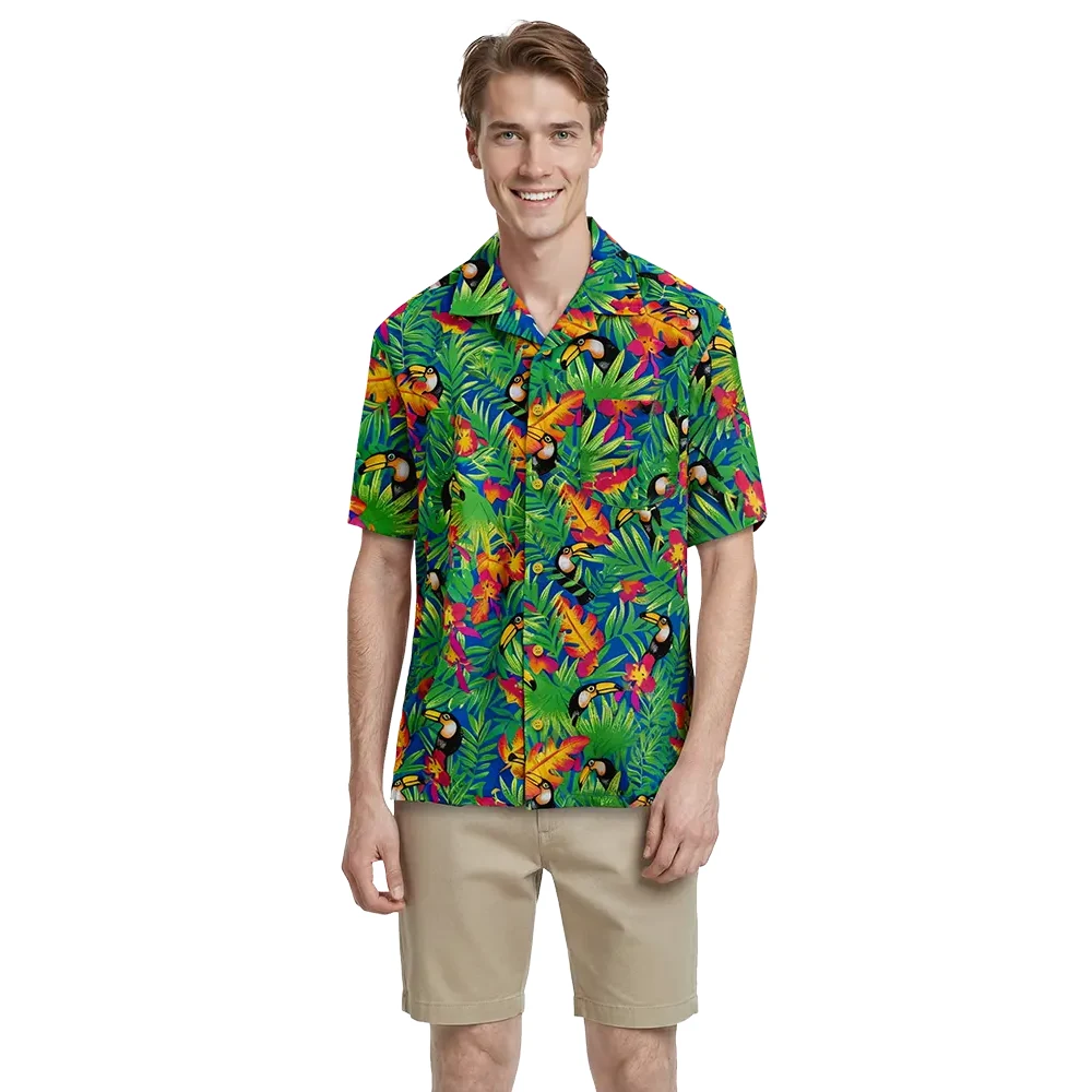 Tucan Print Camp Shirt 1