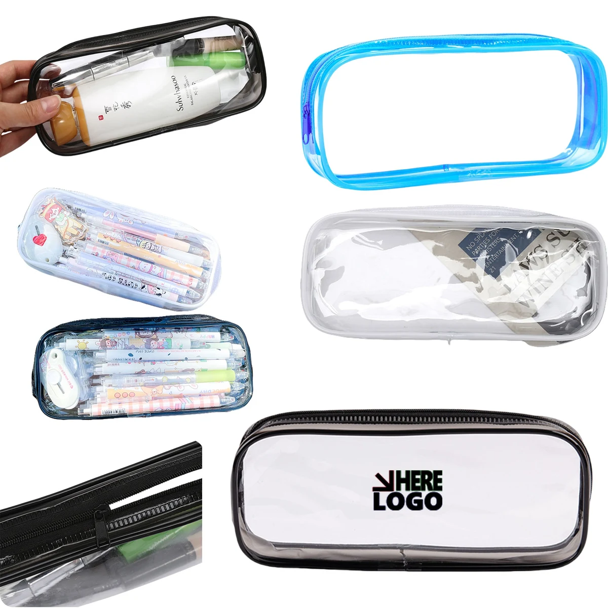 Transparent Zipper Pencil Bag Case 1
