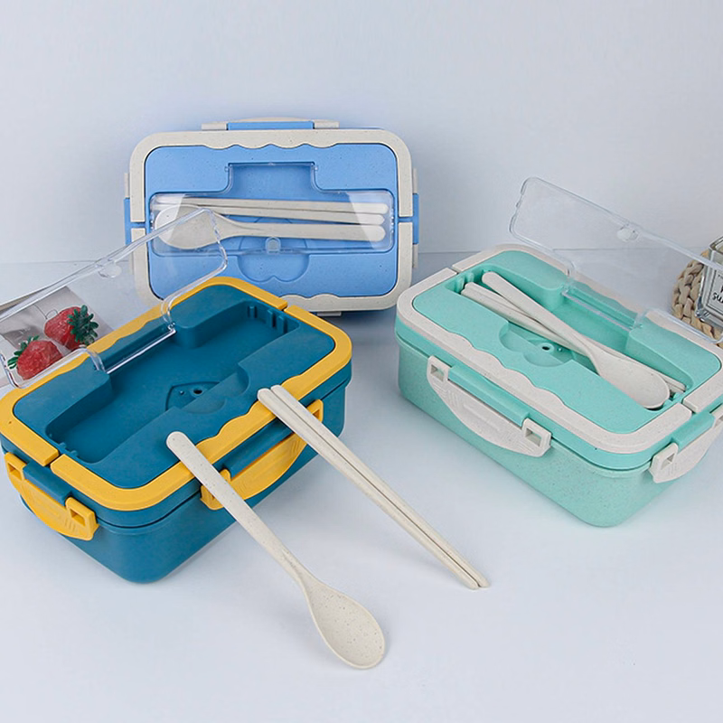 Portablefor Student Office Plastic Insulated Bento Lunch Box