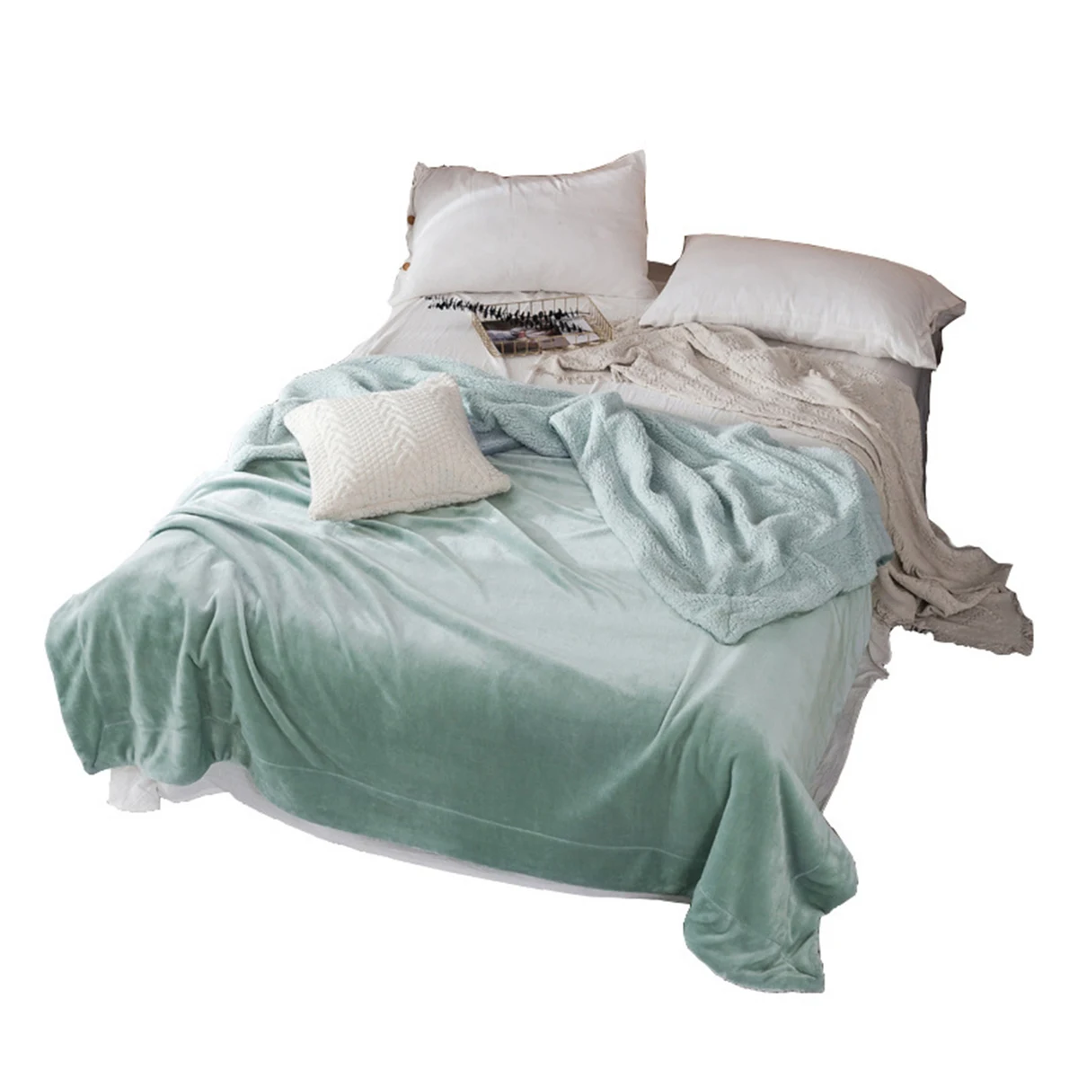 Soft Fringed Flannel Fleece Blanket 1