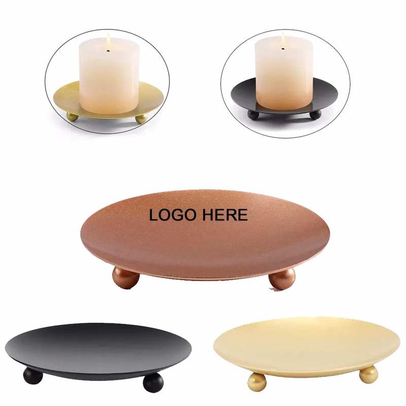 Iron Plate Candle Holder Base