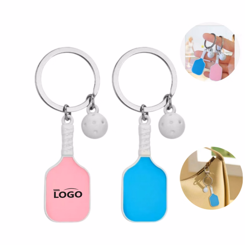 Pickleball Keychain With Ball Charm