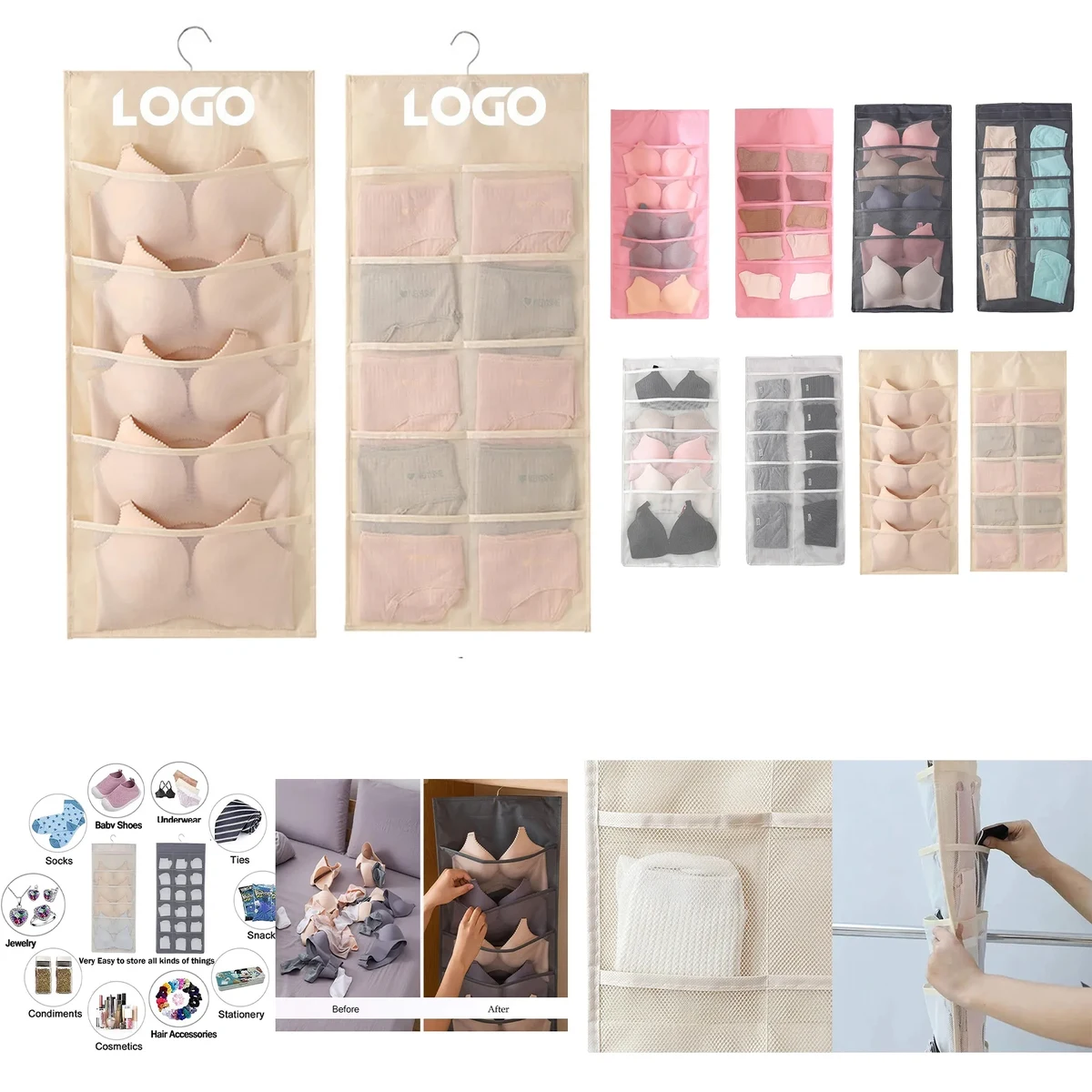 Bra and Underwear Hanging Storage Organizer 1