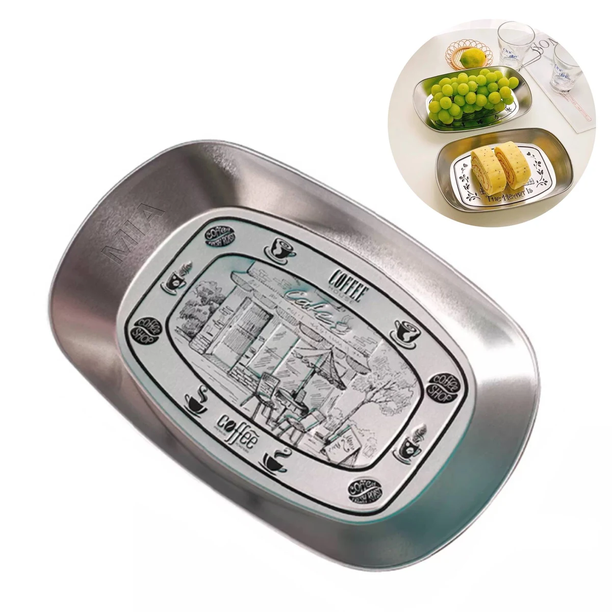 Stainless Steel Vintage Dinner Plate 1