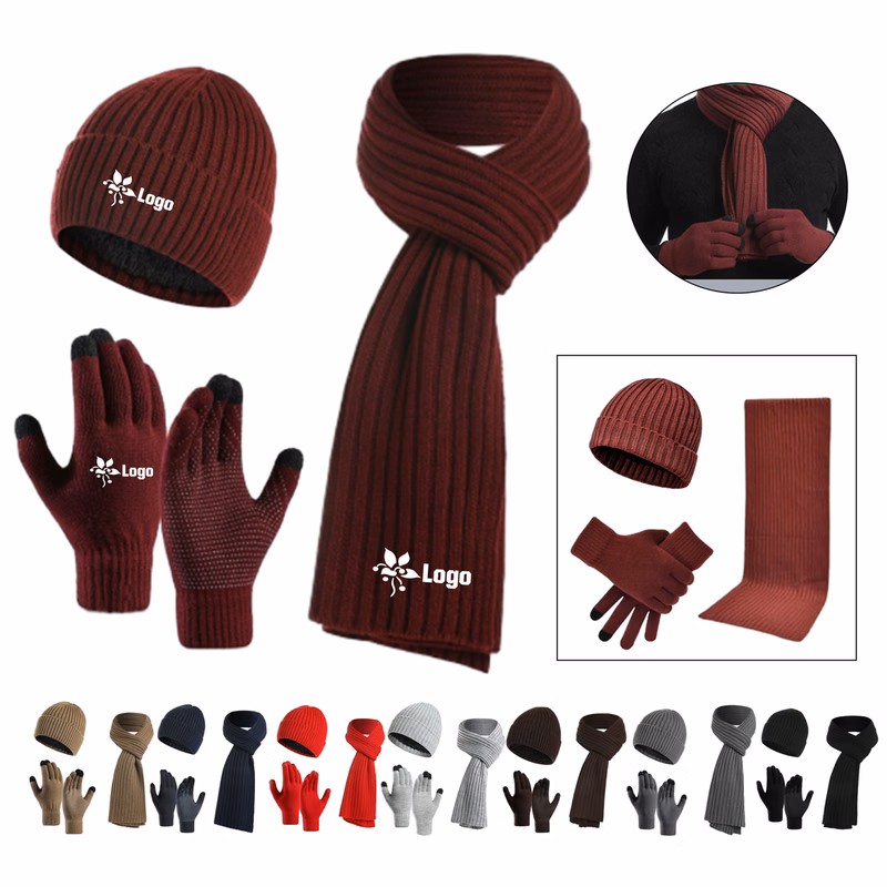 Winter Warmth Gift Set (Hat, Scarf, and Touchscreen Gloves)
